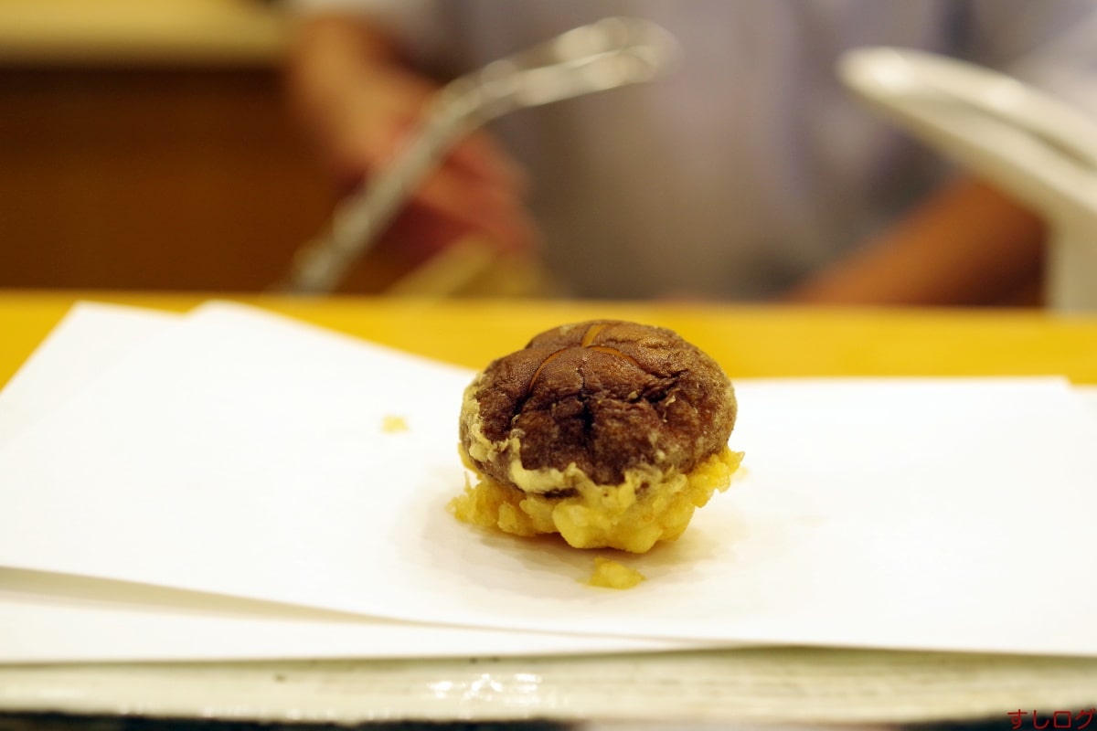 天ぷら車椎茸と芝海老真薯