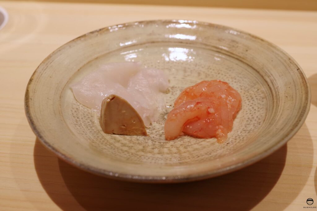 虎河豚、鮟肝、甘海老