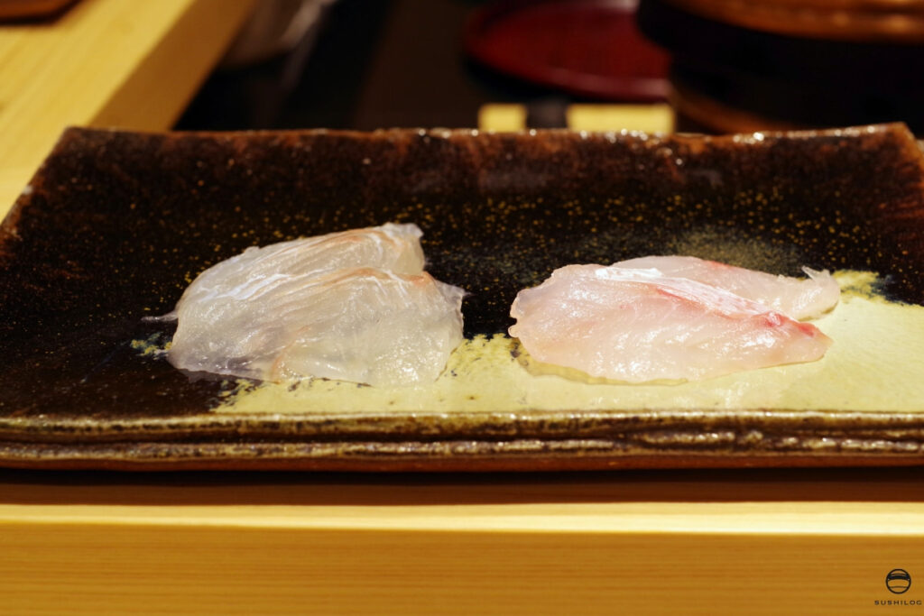 ヒラメとアラの刺身