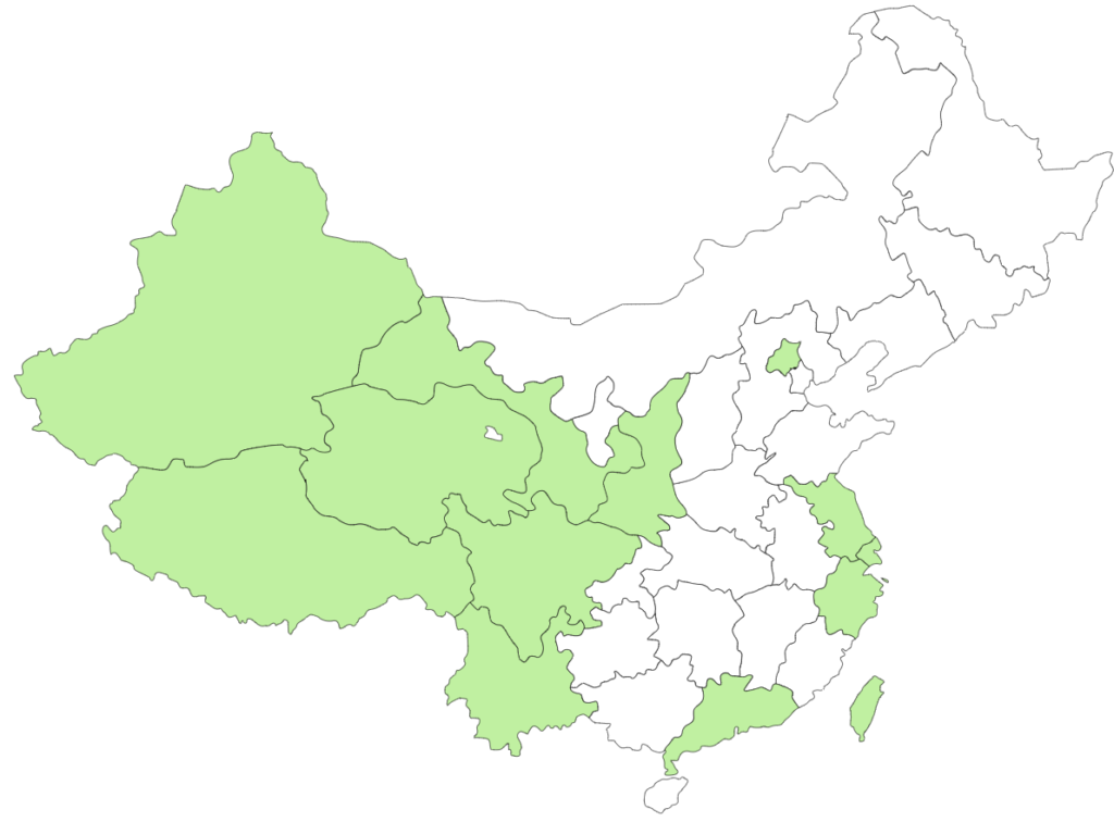 中国白地図