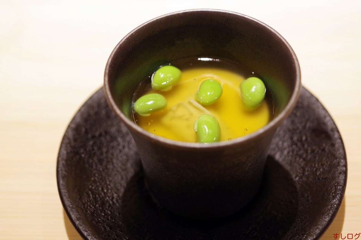 鮨西崎枝豆と湯葉の茶碗蒸し