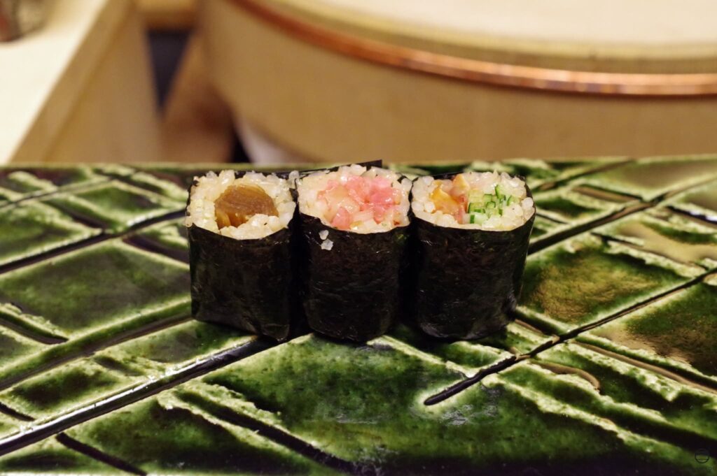 巻物：ひもきゅう、トロたく、干瓢巻き