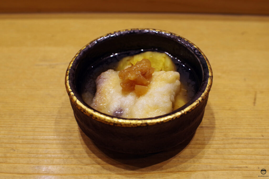 ニベと焼き茄子の煮浸し