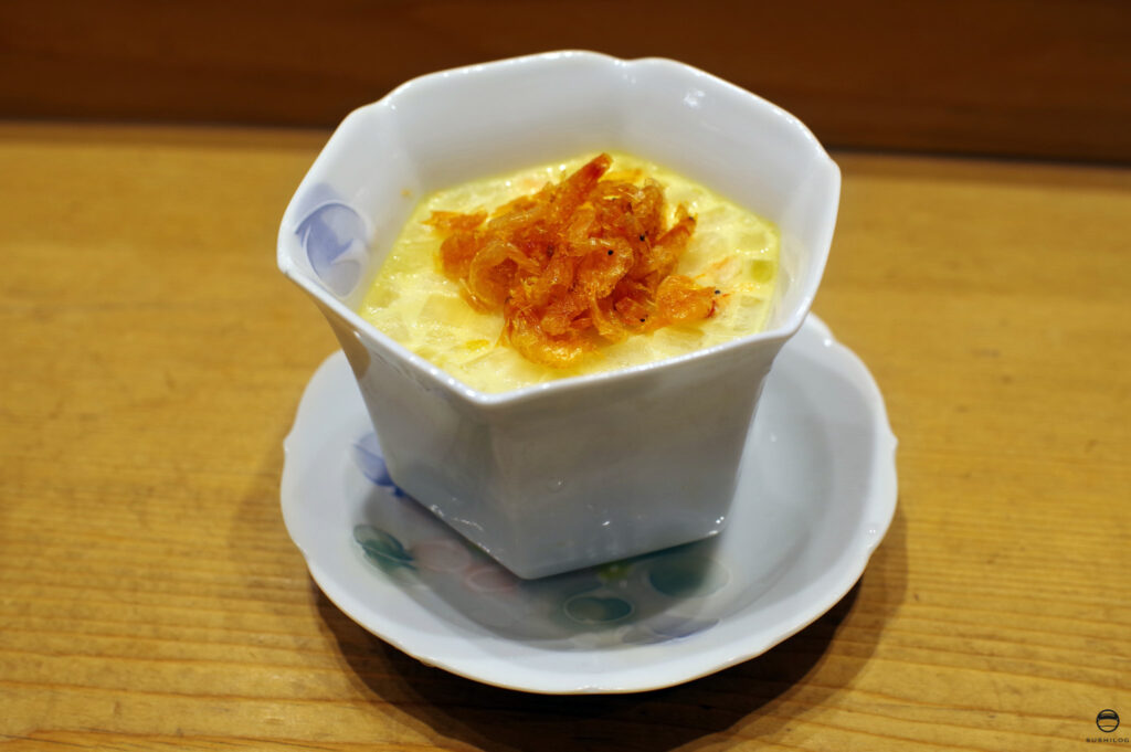 新玉ねぎと桜海老の茶碗蒸し