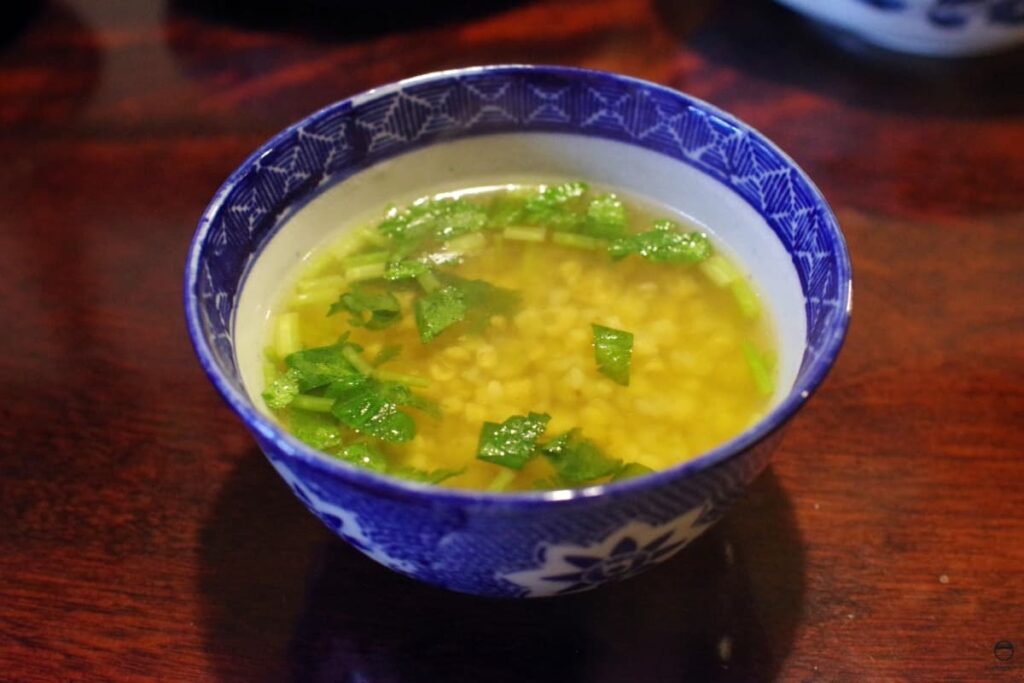 作りたての蕎麦雑炊