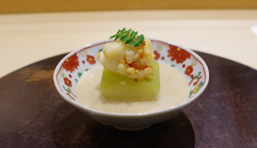 伊勢海老、冬瓜、胡麻出汁