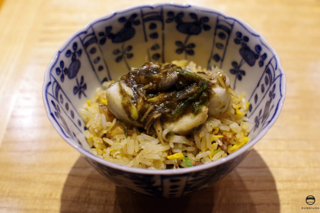 叉焼炒飯、明石の鯛、オリーブ醤