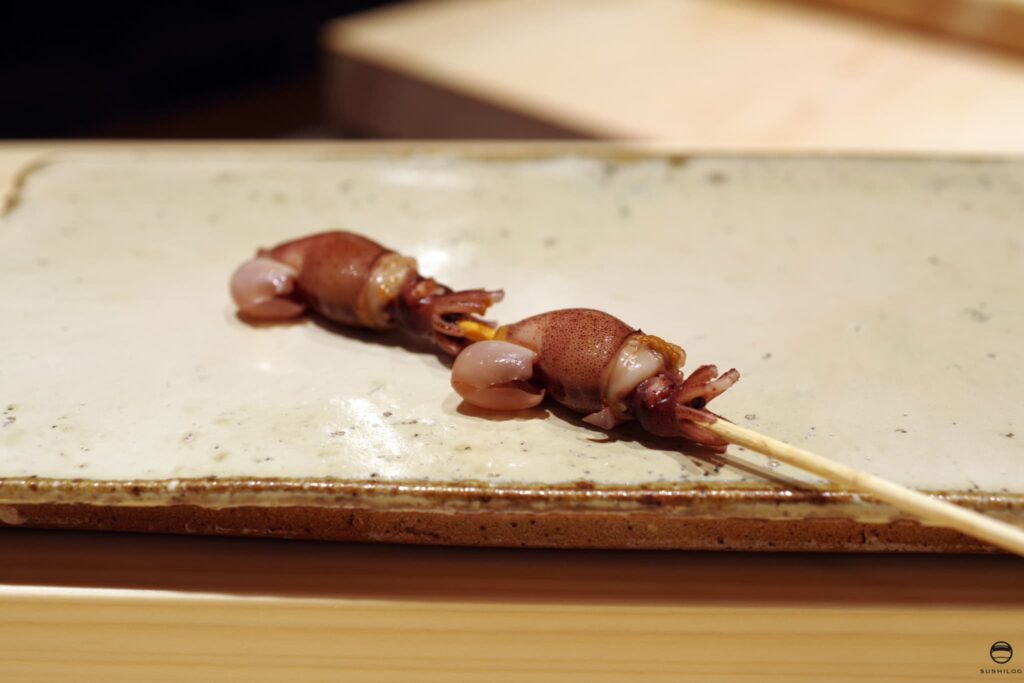 ホタルイカの串焼き