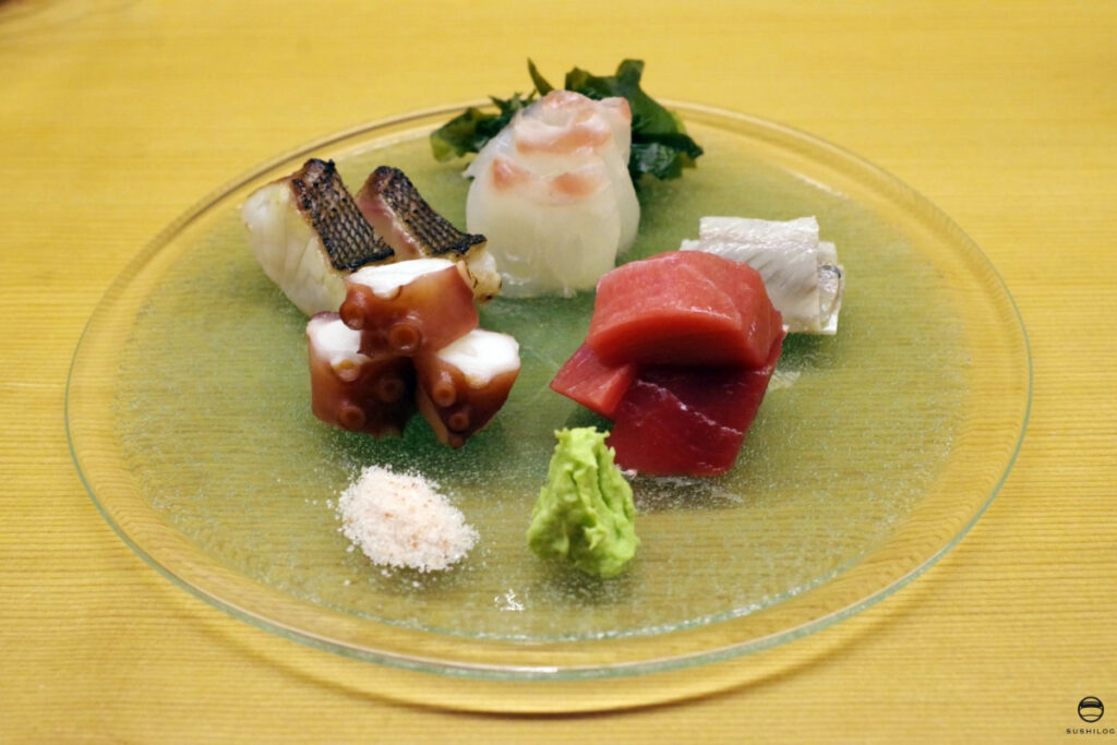 刺身：鯛、イサキ、蛸、鮪、鰯