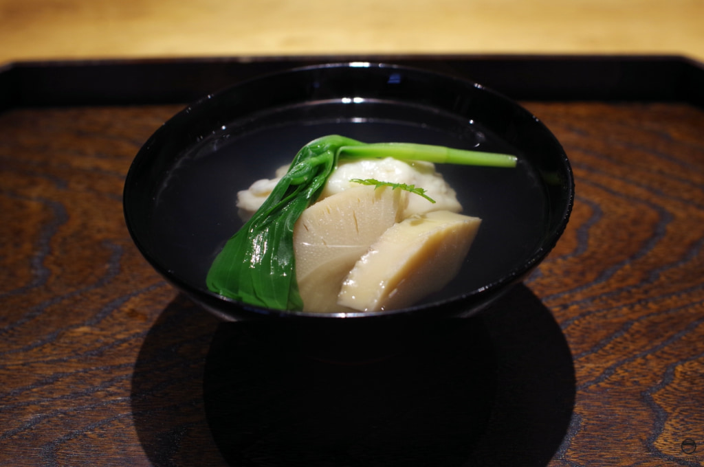 椀：帆立真薯、京都塚原産の筍